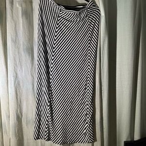 Dalia Black and White Chevron A-Line Skirt